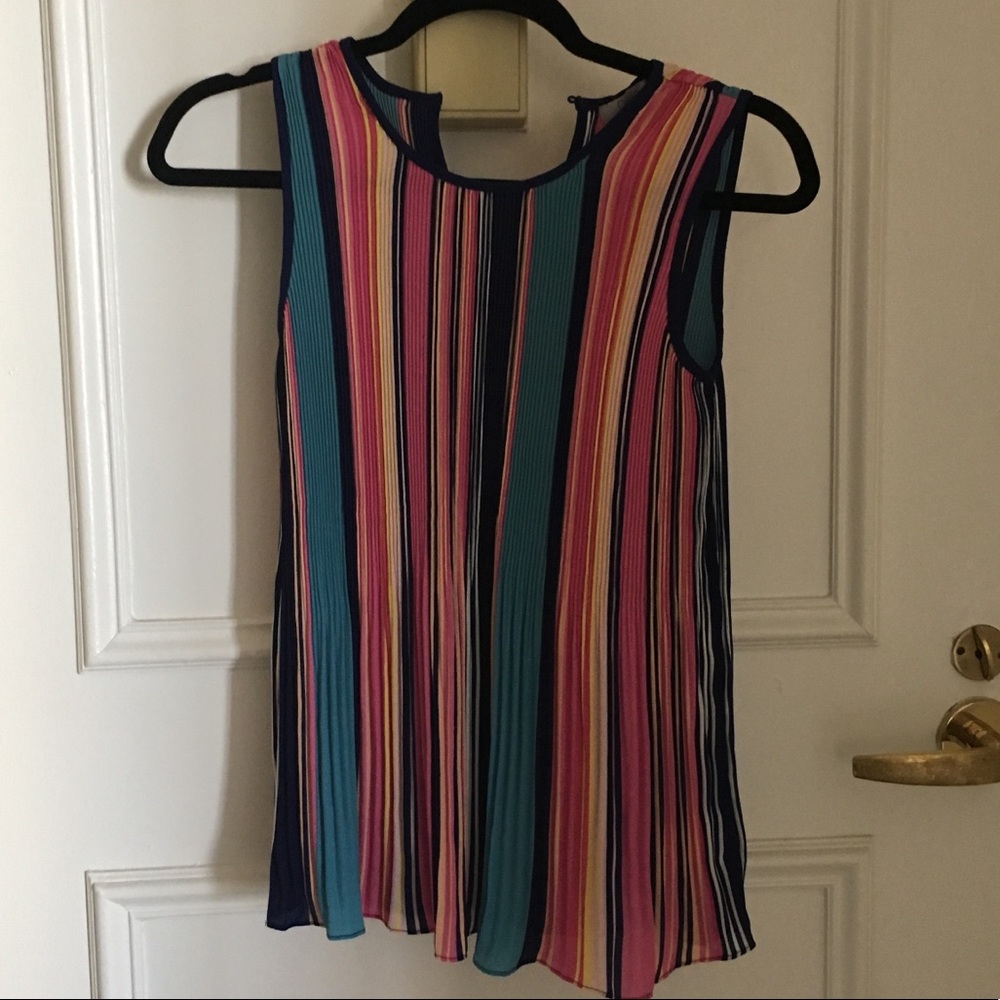 Crepe Striped Business Casual Tank Top